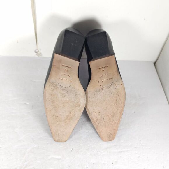 Wal and Pai Women's Mirage US5-5,5 EU36 Black Leather Cuban Heel Mules Clogs - Picture 12 of 14